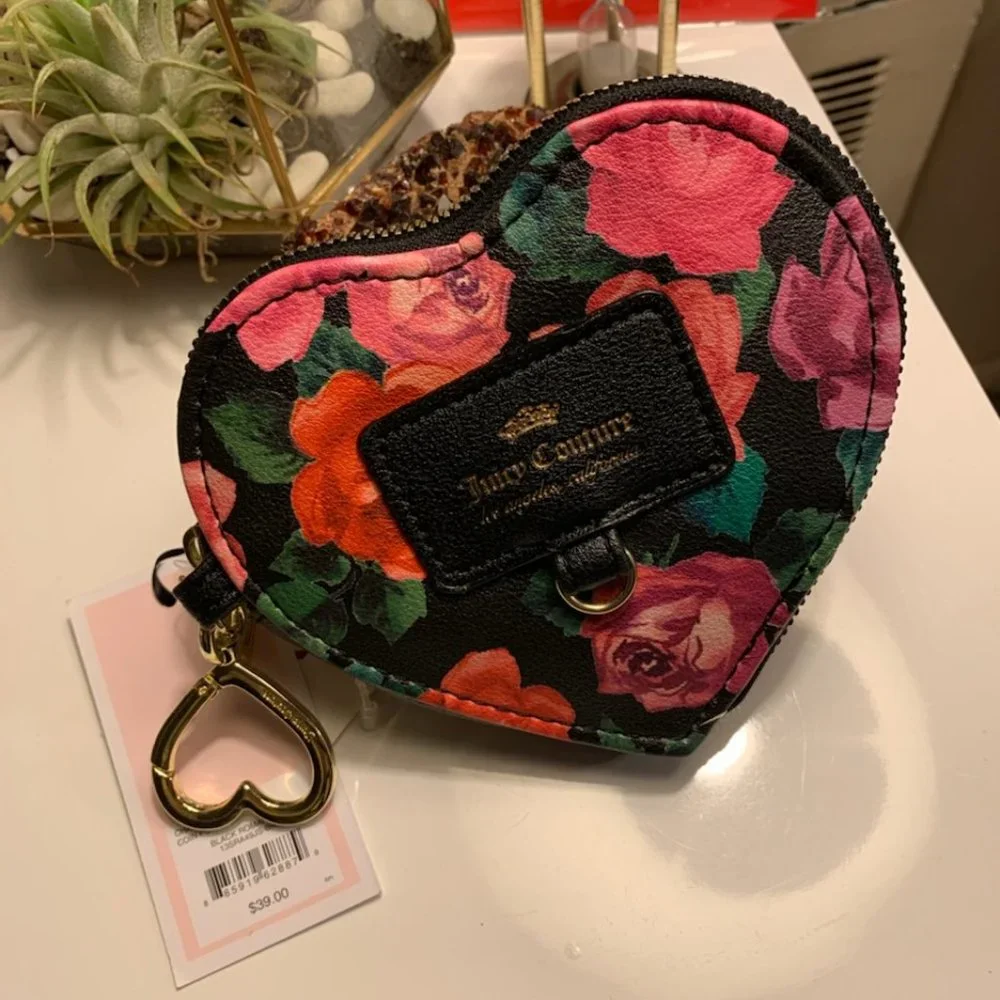 Juicy Couture School Charm heart Shaped coin purse
